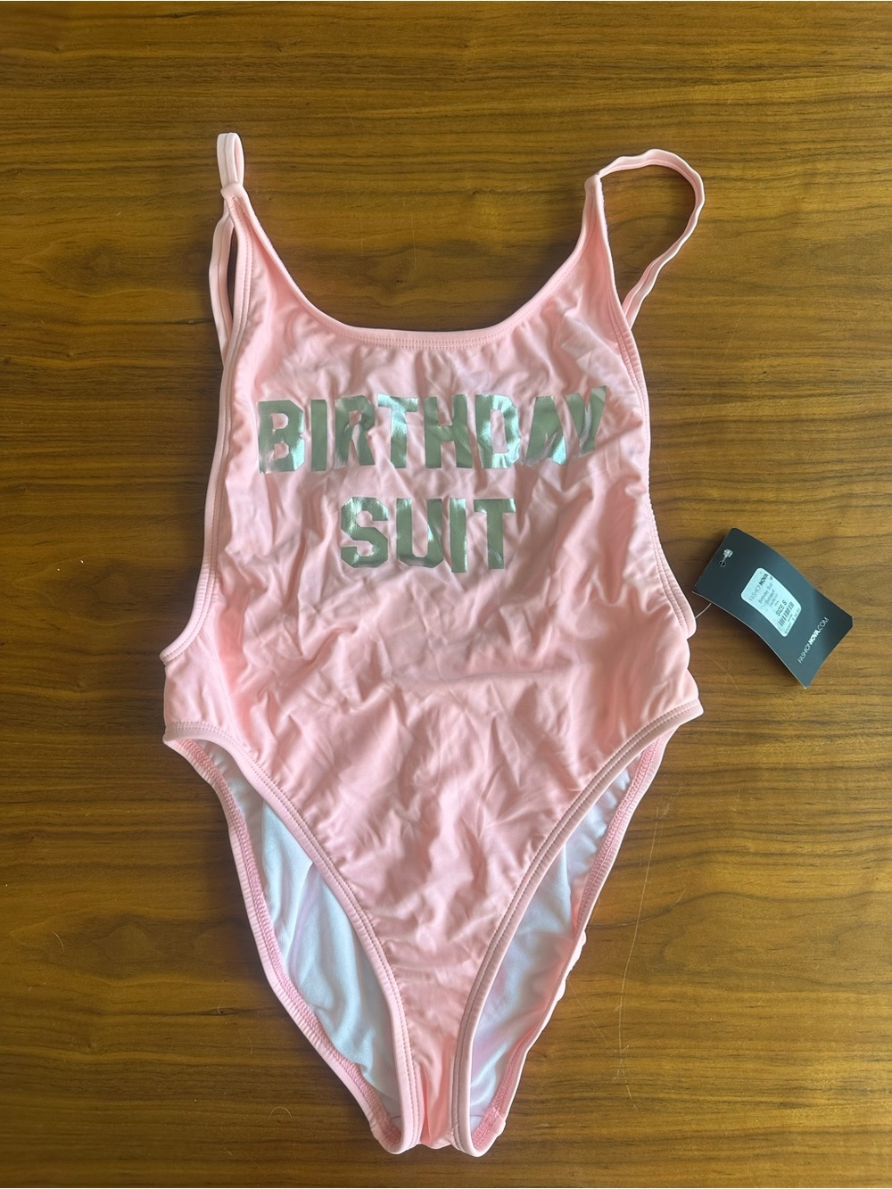 Fashion Nova Pink "Birthday Suit" One-Piece